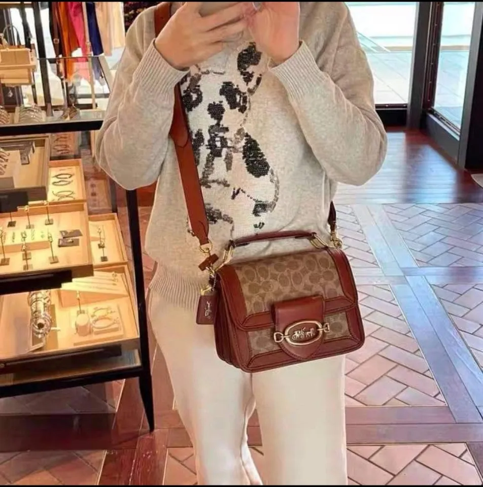 Coach riley top handle 18 in signature canvas hot sale