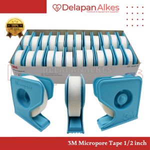 3M Micropore Tape Plester Luka Per Pcs 05 05 inch 1/2 inchi Surgical Tape Putih Super Rekat