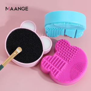 MAANGE Koas Make up Cleaner Alat Cuci Silikon Dengan Spons Kering Atau Basah Bersih 5967