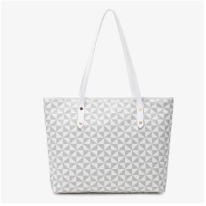 YOYO Fashionable Shoulder Bag For Office Women Students PU Leather Light Luxury Tote Bag Handbag#V04