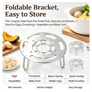 Stainless Steel Folding Mini Steamer Rack - Durable Foldable Cooking Rack for Efficient Kitchen Steaming