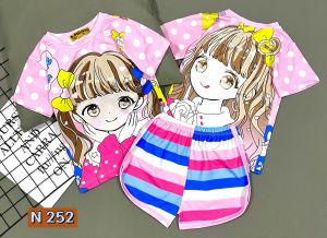 9-38kg bộ tay ngắn quần đùi bé gái  thun lạnh 3D mềm mịn mát siêu bền đẹp 111