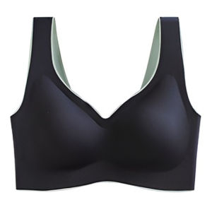 Seamless Latex Underwear for Women Without Steel Ring Small Chest Gathered Breasts Anti Sagging Sports Bra Summer Thin Style乳胶无痕内衣女