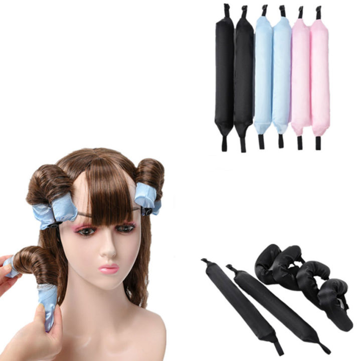 Ready Stock】6Pcs Lazy Heatless Curling Rod Headband No Heat Silk