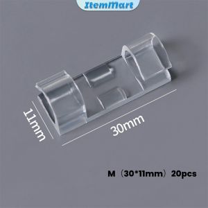 ItemMart 20pcs Cable Transparent Organizer Clips Wire Manager Cord Holder USB Charging Data Line Winder