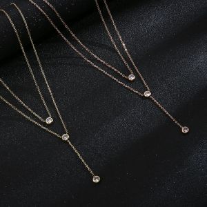 [Hot Sale] Kalung Titanium Anti Karat Wanita Ori / Kalung Titanium Multiplayer Anti Karat Permata Zircon / Kalung Titanium Korea Asli Ori Import