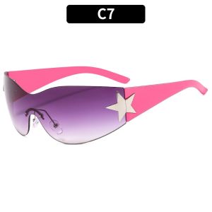GTRBFDS One Piece Trendy Goggle Eyewear Punk Wrap Around Shades Y2K Sunglasses for Women Men Sports Sun Glasses