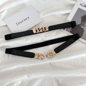 CALLIVEN ผอม สุภาพสตรี ยืด หนัง PU ปรับได้ เข็มขัดเอวผู้หญิง เดรสเข็มขัด เข็มขัดคาดเอว สายคาดเอว