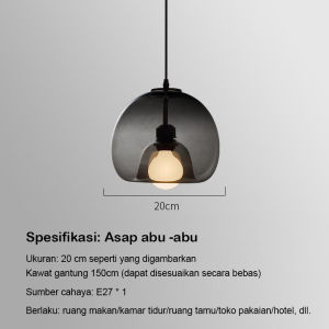 Lampu Gantung Kaca Gaya Minimalis Nordic Modern Lampu Liontin Lampu Plafon Restora Makan Ruang Tamu Kamar Tidur Dapur Bar E27 MOOISHC