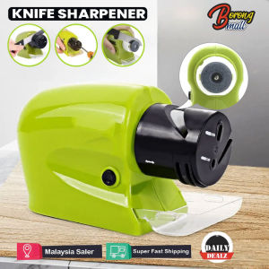 Automatic Kitchen Knife Sharpener Cordless Motorized Knives Sharpening Blade Grinder Stone / Alat Pengasah Pisau