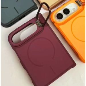 Phone Case For Apple iPhone Duo 18Duo 5G Fold Shell Matte Skin Feel Stand Magnetic Wireless Charging Shockproof Cover for iPhone Duo Fold