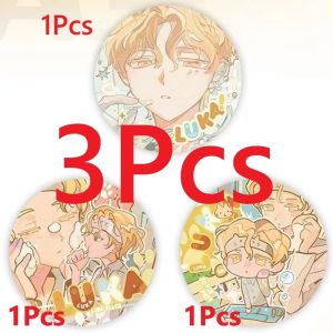 3Pcs/Set Anime Alien Stage Luka Cosplay Double Flash Badge Emblem Cartoon58mm Brooch Collection Gift
