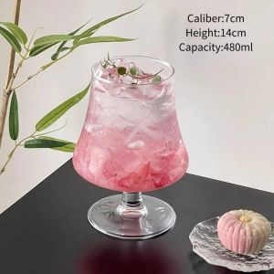 High-foot Glass Cup Creative Cocktail Glasses Cups Transparent Coffee Juice Glasses Cup Bubble Glass Cups Bar Kitchen Tool