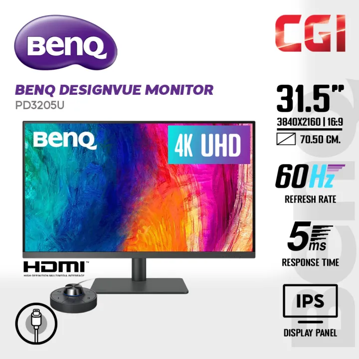 BenQ 31.5" PD3205U IPS 4K UHD 60Hz 5ms HDR10 USB-C Accuracy Guaranteed AQColor Eye Care Ergonomic Designer Monitor