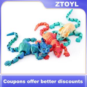 【ZTOYL】 3D Printed Sphynx Cat Animal Toy Realistic Hairless Figurine Cat Fidget Toy For Cat Lover Collector Home Decoration
