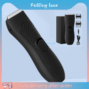 Hair Clipper Hair Trimmer Shaver Groomer Waterproof Wet & Dry 4500 RPM USB Charging 75 Minutes Cordless 4 Guard Sizes for Pubic Chest Leg Hair Grooming