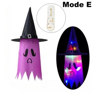 5210BIYU Hanging Decoration Witch Hat Lanterns Lightweight Ghost Party Decor Props Spooky Glowing Light LED Glowing Light Halloween