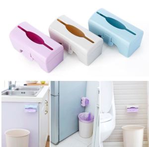 Wall Mounted Home Storage Garbage Bag Dispenser Storage Boxes Trash Bags Storage Box Plastic Bags Container-asianmart