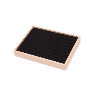 RGFV 48 ô Khay Nhẫn gỗ Nhung Tinh tế Khay trưng bày bông tai Đơn giản Hộp đựng trang sức Vòng giữ bông tai Bàn