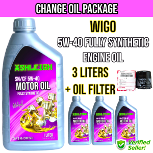 5w-40 Fully Synthetic Engine Oil 3L with Oil Filter Yzze1 Toyota Wigo Change Oil Package Bundle 5w40