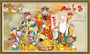 Tranh thần tài -gạch tranh 3D