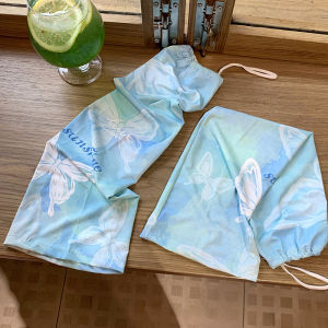 แขนกันแดดฤดูร้อน แขนกันแดดลายผีเสื้อ แขนกันแดดผ้าไหมน้ำแข็ง ป้องกัน UV ขนาดใหญ่สำหรับผู้หญิง แขนกันแดดปากกว้าง [ จัดส่งฟรี ]