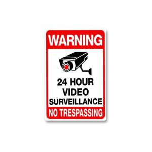 24 Hour Video Monitoring Sign Reflective Tinplate Warning Safety CCTV Sign for Outdoor or Indoor Use