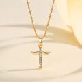Y582 Kalung Wanita Titanium Anti Karat Gold Liontin Berlian Aksesoris Fashion Kalung Lapis Emas Chain Necklace. 