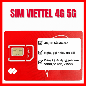 SIM 4G Viettel Nạp Tiền Nghe Gọi Nhắn tin Đăng Kí Gói Data Gói SD70 - SD90 - V90B - V120B - V150B - V200B - Data tốc độ cao + Miễn phí gọi - Bảo hành 1 đổi 1 . FREESHIP - CHƯA KÍCH HOẠT.