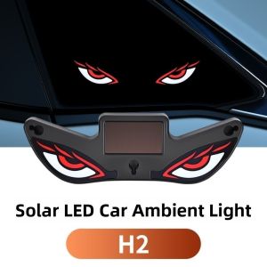 GORGE Wireless Solar Powered Car Neon Light Suction Cup Dynamic Display Car Interior Decor Light Vibration Lights on Smart LED Lights