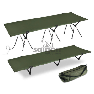 Giường Xếp Dã Ngoại Gấp Gọn Saigon Outdoor Hợp Kim Nhôm Cao Cấp - Phù Hợp Dã Ngoại Nghỉ Trưa VP