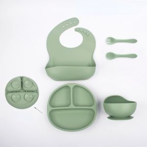 Peralatan makan bayi 5pcs /Alat pemberian peralatan makan bayi set lengkap /Setelan kotak hadiah（Kartu Ucapan yang Dapat Diisi）