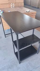 Rustic Home Office Desk Office Table with Shelf Computer Table Sturdy Desks with Storage Wood Table with Sturdy Metal Frame for Office Bedroom Small Spaces