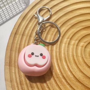 GTRBFDS Nút bấm phím Móc khóa trái cây mô phỏng Đồ trang trí treo Silicone dây chuyền Clicker Vui vẻ Chống căng thẳng Đồ chơi móc khóa giảm căng thẳng dây trang trí túi xách
