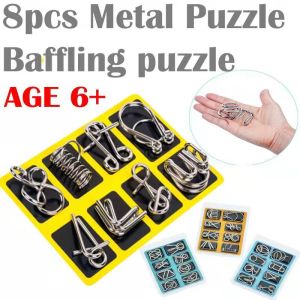 Metal Montessori Puzzle Wire IQ Mind Brain Teaser Puzzles for Children Adults Anti-Stress Reliever