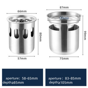 304 Stainless Steel Deodorant And Insect Proof Floor Drain Core Deep Water Seal U-type Bathroom Toilet Sewer Drain Core