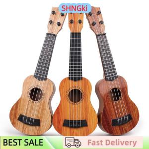 SHNGki 1Pcs Learning Educational Gifts 26 35cm Kids Guitar 4 Strings Musical Instrument With Paddles Simulating Yukrili Musical Toy