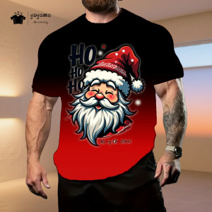 Santa Claus Mens T-Shirt Summer Trend Breathable Mens Tops Fashion O-Neck Mens Short Sleeve Christmas Casual Mens Clothing