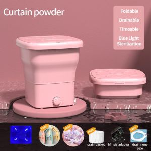 【QY Local Mall】Large Capacity 25L Foldng Mini Washing Machine With Dryer Upgraded Blue Light Kills Bacteria Automatik Portable Washing Machine And Dryer With Dehydration Basket Foldable Collapsible Washing Machine With Spin Drying Travel Business小型迷你洗衣机