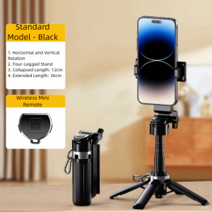 MIIQNUS Portable Handheld Telescopic Selfie Stick Adjustable Extension Pole Bluetooth Selfie Stick Phone Stand Lightweight Selfie Stick Tripod Phone Accessories