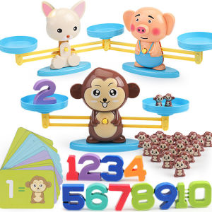 Monkey Balance Counting Toys Math Match Digital Game Balance Scale Toys Educational Early Learning Math Toddlers Kids Baby Toy