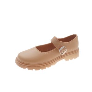 Korean plain rubber platform Thick bottom with buckle loafer for women 001#