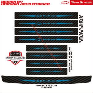 9pcs stiker carbon mobil CHEVROLET TRAIL BLAZER cutting sticker pelindung bawah pintu mobil dari pijakan kaki dan bagasi mobil