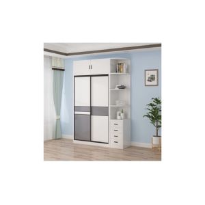 Sliding Door Wardrobe 2/3 Doors Wardrobe Bedroom Wardrobe Luxury White Grey Nordic