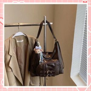 Túi tote công sở Liistore túi xách nữ đeo vai đeo chéo da mềm kèm gấu tiện lợi K307