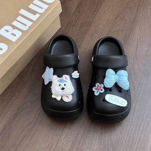 EVA New WomenS Summer Outdoor Anti-Slip Thick-Soled Height-Increasing Cute Cartoon Closed-Toe Beach Sandals