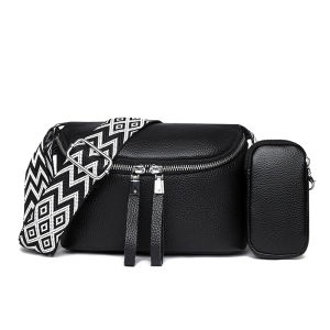 [Uehomeie]Women Vintage Satchel Bag with Wide Strap Classic Dating Bag Zipper Closure Versatile Hobo Bags Daily Bag with Purse Set