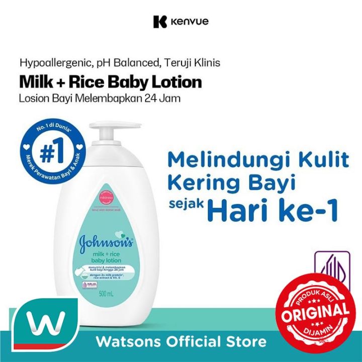 Johnsons Johnsons Milk Rice Baby Lotion Lotion Bayi 500Ml (1pc)  Lazada Indonesia