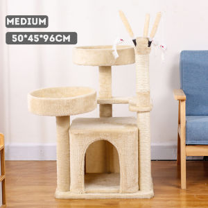 Cat Condo Cat Tree with Hammock Sisal Cat Scratching Post Climbing Cat Nest Jumping Platform Cat Climbing Frame