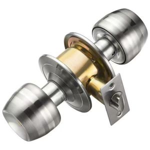 1pc Door Knob Lock Stainless Spherical Door Lock With 3 Steel Keys Included